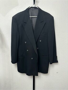 Nordstrom Black Double-Breasted Suit Jacket Blazer